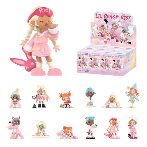 POP MART Lil Peach Riot Sleepover Series Figures Anime Actionfiguren Sammelfiguren Sammler Kunstspielzeug Spielzeug Figuren Geschenk Whole Set von POP MART