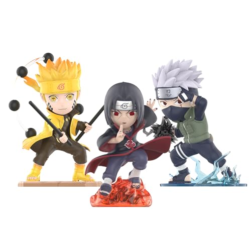 POP MART Naruto Figuren Anime Actionfiguren Blind Box Hero Sammelfiguren Geschenkidee Spielzeug Für Kinder und Erwachsene Anime Fans 3 Packs von POP MART