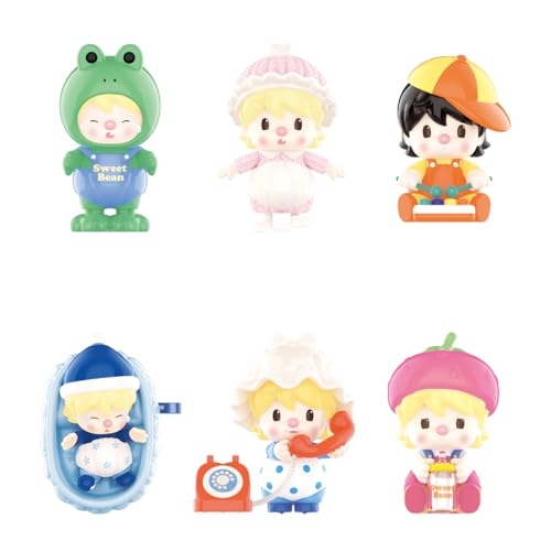 POP MART Sweet Bean Growth Illustration Series - 6 Zufällige Figuren, Actionfiguren, Sammelfiguren und Sammler Kunstspielzeug Geschenk von POP MART