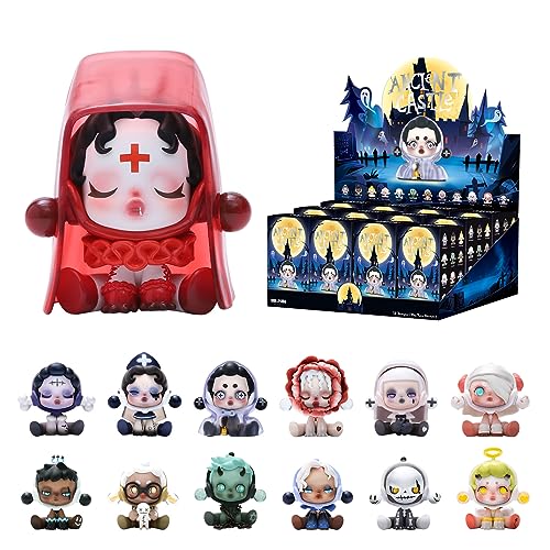 POP MART Totenkopf-Panda-Schloss, Set (12 Boxen), 6,3 cm, beweglicher Charakter, Premium-Design, Geschenke für Frauen, Fan-Favorit, Schreibtisch-Dekoration, Blindbox, Sammlerstück, Spielzeug, Kunst, von POP MART