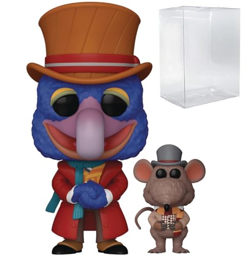 POP Disney Holiday: The Muppet Christmas Carol - Gonzo as Charles Dickens with Rizzo Funko Vinyl Figure (Bundled with Compatible Box Protector Case) Multicolored 9.5 cm von POP