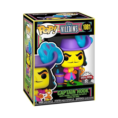 Funko Pop! Disney: Villains - Hook - (Blacklight) - Disney Villains - Vinyl-Sammelfigur - Geschenkidee - Offizielle Handelswaren - Spielzeug Für Kinder und Erwachsene - Movies Fans von Funko