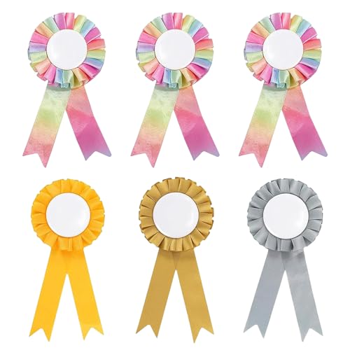 6 Stück Rosetten für Gewinner Turnierschleifen Turnierschleife Pferd Fun & Vibrant Hobby Horse Rosettes für Steckenpferd Zubehör Sportveranstaltungen Talentshows (Gelb grau braun Regenbogenfarben) 6 Stück Rosetten für Gewinner Turnierschleifen Turnierschleife Pferd Fun & Vibrant Hobby Horse Rosettes für Steckenpferd Zubehör Sportveranstaltungen Talentshows (Gelb grau braun Regenbogenfarben) von POPAPIE