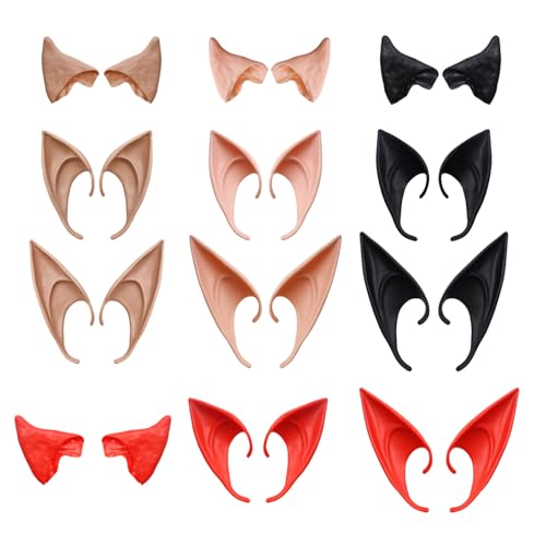 POPAPIE 12 Paar Weiche Elfenohren Erwachsene, Party Elfen Ohren, Elf Ears, Elfenohren Kinder, Fairy Pixie Elf Ohren, Für Cosplay Zubehör for Halloween Karneval Partydekorationen von POPAPIE