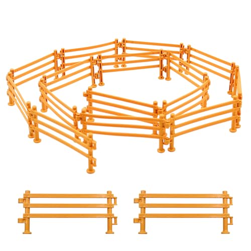 POPAPIE 60 Stück Pferdezaun Spielzeug Mini Zaun Spielzeug für Kinder DIY Pferd Corral Fechten Zubehör Spielzeug für Micro Landschaft Deko Pädagogische Geschenk (Holzfarbe) von POPAPIE