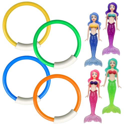 POPAPIE 8 Stück Tauchspielzeug für Kinder Meerjungfrau Tauchspielzeug Pool Spielzeug Tauchringe für Kinder Unterwasser Tauchring Set für Tauchtraining Schwimmspielzeug POPAPIE 8 Stück Tauchspielzeug für Kinder Meerjungfrau Tauchspielzeug Pool Spielzeug Tauchringe für Kinder Unterwasser Tauchring Set für Tauchtraining Schwimmspielzeug von POPAPIE