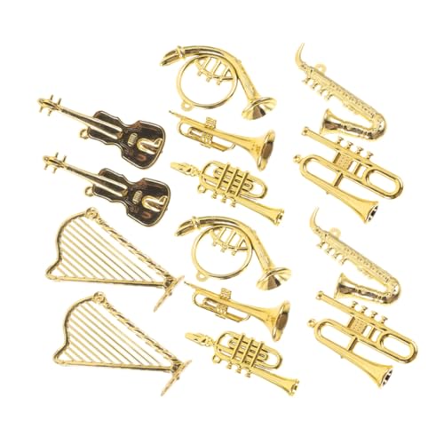 POPETPOP 1 Satz 1 Satz Musikinstrumentenanhänger Winzige Mini Dinge Mini Gitarreninstrumente Miniatur Geigenmodell Kleine Mini Instrumentenminiaturen Für Dekorationszubehör 14 Stück von POPETPOP