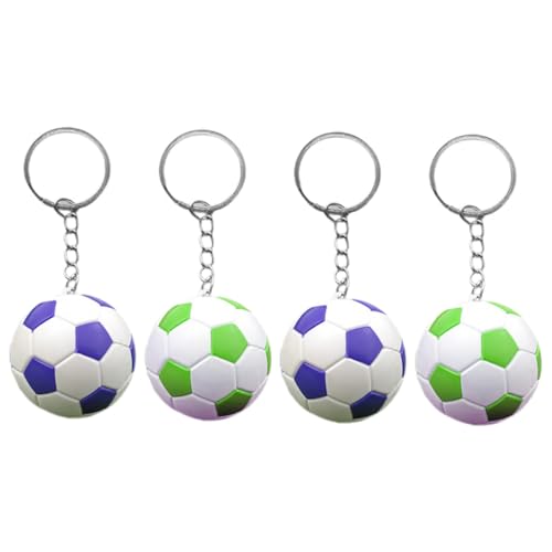 POPETPOP 1 Satz Fußball Schlüsselanhänger Fußball-anhänger Fußball-aufkleber Mini-fußballanhänger Fußball-partygeschenke Fußballkarten Fußball-schlüsselanhänger Metall 4 Stück von POPETPOP