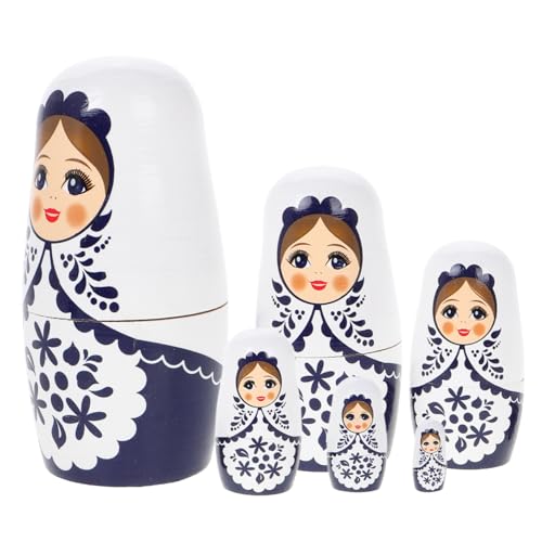POPETPOP 1 Satz Holzpuppenspielzeug basteln Puppen Babuschka Nistpuppen Russische Souvenirs für Kleinkindmädchen Nistspielzeug Russische Matroschka Mädchenfiguren hölzern von POPETPOP