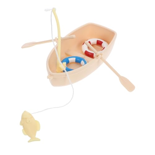 POPETPOP 1 Satz Mini-Boot-Schwimmring Boot Figur Desktop-Mikrolandschaft Fischboot- für Fischerboote Zubehör für Aquarien Angelfigur Mini -Fischereizubehör Plastik von POPETPOP