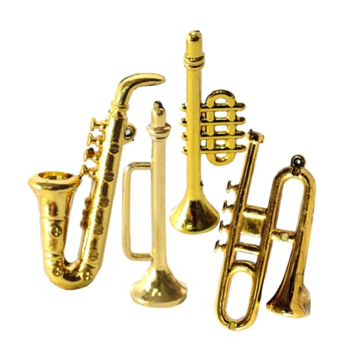 POPETPOP 1 Satz Mini-Saxophon Dekorationen Mini-trompete Puppenhaus Winzig Miniaturen Mini-Instrument Miniaturspielzeug Mini - Plastik Golden 4 Stück POPETPOP 1 Satz Mini-Saxophon Dekorationen Mini-trompete Puppenhaus Winzig Miniaturen Mini-Instrument Miniaturspielzeug Mini - Plastik Golden 4 Stück von POPETPOP