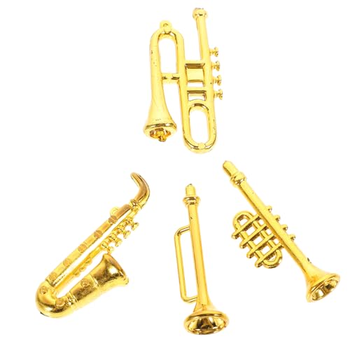 POPETPOP 1 Satz Modell des Klassischen Instruments Flöte Charme Von Musikinstrumenten Kleines Klassisches Instrument Miniatur Mini-musikinstrumentenmodell Pp Golden von POPETPOP