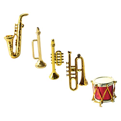 POPETPOP 1 Satz Saxophon-Modell Mini-Klarinette Musical Miniatur Mini-Instrumente Kleines Saxophon Musikinstrumente Wohnkultur Puppe Golden Plastik von POPETPOP