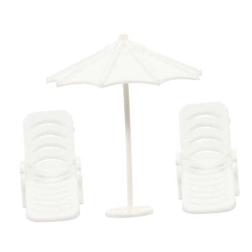 POPETPOP 1 Satz Sun Regenschirm Beach Stuhl Set Set Mini -Hausdekoration Puppenstuhl Mikro-Landschafts-Miniatur-Strandkorb Mini-Liegestuhl Stuhlmodell Mini-Strandkorb-Modell Abs Weiß POPETPOP 1 Satz Sun Regenschirm Beach Stuhl Set Set Mini -Hausdekoration Puppenstuhl Mikro-Landschafts-Miniatur-Strandkorb Mini-Liegestuhl Stuhlmodell Mini-Strandkorb-Modell Abs Weiß von POPETPOP