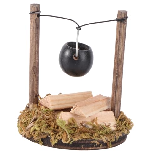 POPETPOP 1 Stück Puppenhaus-Hängeofen Mini Herd Mini-Hängeofen Miniatur-Hängeofen bürodeko büro Dekoration Mini pastoraler Hängeofen Mini hängende Ofenverzierung Gras Light Brown von POPETPOP