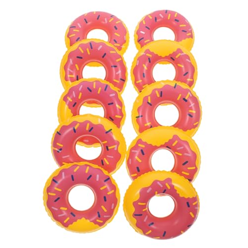 POPETPOP 10 Stück Cartoon-Mini-Schwimmringe badewannenspielzeug mini schwimmring Puppenhaus Zubehör Schwimmen Schwimmer entzückender Mini-Schwimmring Desktop-Miniatur-Schwimmring PVC von POPETPOP