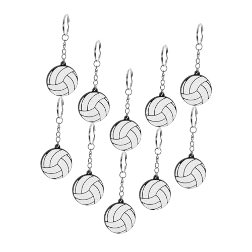 POPETPOP 10 Stück Kompakte Volleyball Schlüsselanhänger PVC Dekorative Mini Anhänger für Taschen Geburtstagsdeko Modisch und Praktisch als für Familie und Freunde von POPETPOP