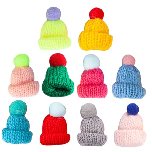 POPETPOP 10 Stück Mini Strickmützen aus Wollgarn Bunte Weihnachtsmützen für DIY Basteln Puppen Schmuck Haaraccessoires Festliche Dekorationen POPETPOP 10 Stück Mini Strickmützen aus Wollgarn Bunte Weihnachtsmützen für DIY Basteln Puppen Schmuck Haaraccessoires Festliche Dekorationen von POPETPOP