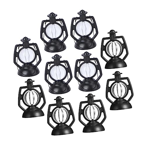 POPETPOP 10 Stück Retro -kerosin -lampen -Ornamente Zubehör Für Miniaturszenen Miniatur-Laterne Puppenhaus Kerosinlampen Mini-petroleumlampe Puppenhausverzierung Plastik von POPETPOP