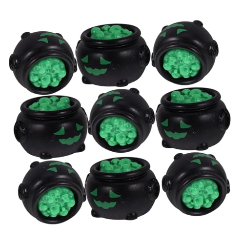POPETPOP 10 Stück Teiliges Mini aus Resin Halloween Deko Miniaturkessel für Puppenhaus Leichte Kleine Cauldron Figuren für Party und Wohnungsdekoration von POPETPOP