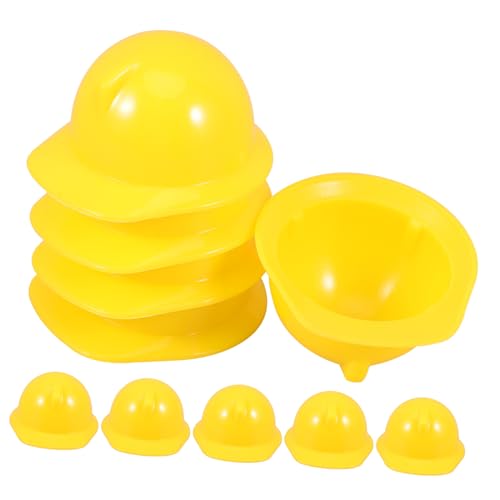 POPETPOP 10 Stück Teiliges Miniatur Sicherheitshelm aus Kunststoff Realistische Kleine Bauhelme als Dekoration für Puppen DIY Accessoires und BAU Party Robust und Vielseitig für Mini Dolls von POPETPOP