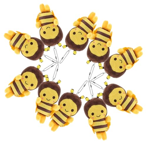 POPETPOP 10 Stück Teiliges Plüsch Bienen Anhänger Leichte Weiche Schlüsselanhänger und Taschenanhänger aus Hochwertigem Plüsch für Schultasche Autoinnenraum und Kinderzimmerdekoration POPETPOP 10 Stück Teiliges Plüsch Bienen Anhänger Leichte Weiche Schlüsselanhänger und Taschenanhänger aus Hochwertigem Plüsch für Schultasche Autoinnenraum und Kinderzimmerdekoration von POPETPOP