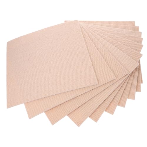 POPETPOP 10 Stück Verdickte Kriechmatte Teppich Schwarz drinnen für Schaum Verriegelung Puzzlematte Puzzle sortierschalen Bodenfliese Fliesen quadratischer Boden Polyester (Polyester) Beige von POPETPOP