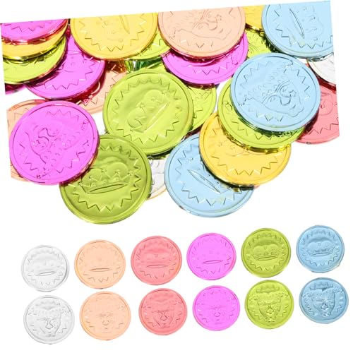 POPETPOP 100Stücke Multifunktions Spielmünzen für Wiederverwendbares für Partys und Spiele für Piraten Themen und Geburtstagsfeiern Hochglänzendes Sicheres Plastikmaterial von POPETPOP