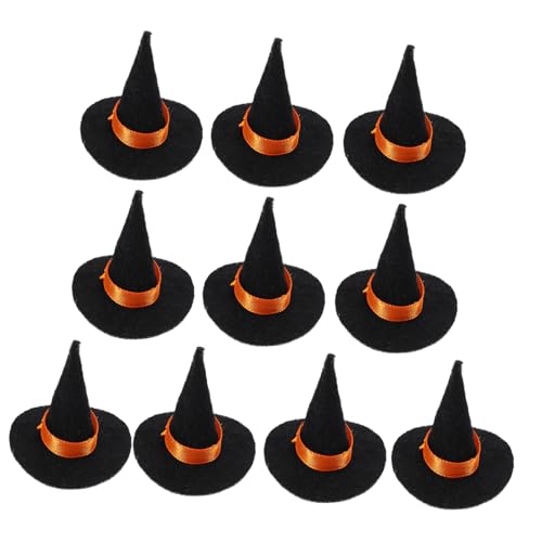 POPETPOP 10Stücke Mini Hexenhut Schwarze Halloween Deko für Party und DIY Filz Elfenhut für Karneval Maskerade und Vielseitig Einsetzbar POPETPOP 10Stücke Mini Hexenhut Schwarze Halloween Deko für Party und DIY Filz Elfenhut für Karneval Maskerade und Vielseitig Einsetzbar von POPETPOP