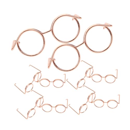 POPETPOP 10Stücke Mini Puppenbrillen Teiliges aus Metall für Puppen Outfits Umrandete Brillen für Puppenstuben Zubehör Foto und von POPETPOP