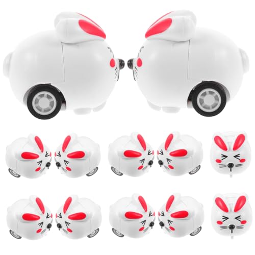 POPETPOP 12 Stück Auto Zurückziehen Fahrzeuge Zurückziehen Rückzugsfahrzeug Cartoon-autospielzeug Pull-Back-fahrzeugmodell Tier-rückziehauto Weiß Plastik von POPETPOP