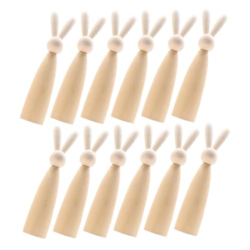 POPETPOP 12 Stück Hasenkopf-Holzfigur Steckpuppen unvollendet unfertige Hasenpuppen Kaninchen-Peg-Puppen Hasen-Steckfiguren Kaninchenfigur unfertiger Holzhase Figuren aus Holzpflöcken Beige POPETPOP 12 Stück Hasenkopf-Holzfigur Steckpuppen unvollendet unfertige Hasenpuppen Kaninchen-Peg-Puppen Hasen-Steckfiguren Kaninchenfigur unfertiger Holzhase Figuren aus Holzpflöcken Beige von POPETPOP