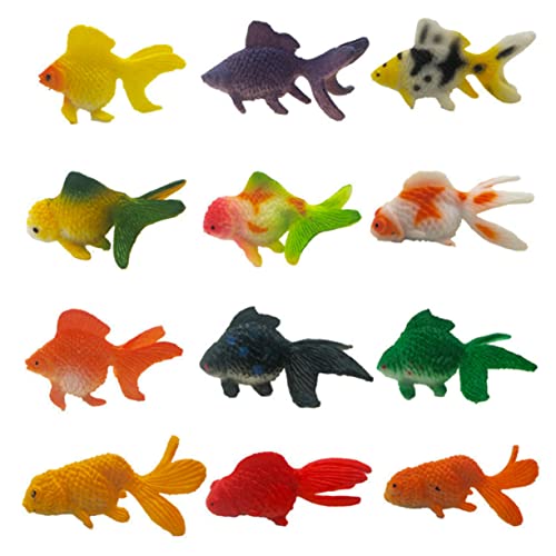 POPETPOP 12 Stück Mini- -Modell Kinderspielzeug Handwerk Kognitionsspielzeug Für Modell Einer Goldfischfigur Kognitives Modell Von Meerestieren Aquariumdekor PVC von POPETPOP