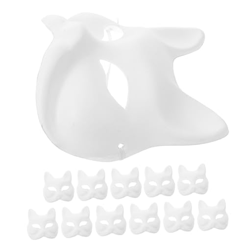 POPETPOP 12 Stück Teiliges DIY Fuchsmaske aus Handbemalbarem Papierpappmaterial Leichte Party und Maskerade Masken für Erwachsene zum Bemalen und Kreativen Gestalten bei Halloween und POPETPOP 12 Stück Teiliges DIY Fuchsmaske aus Handbemalbarem Papierpappmaterial Leichte Party und Maskerade Masken für Erwachsene zum Bemalen und Kreativen Gestalten bei Halloween und von POPETPOP