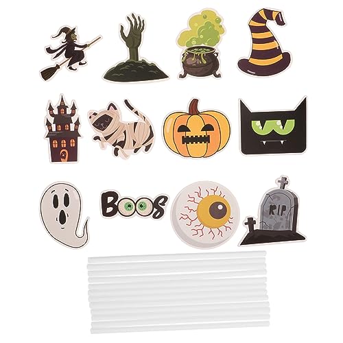 POPETPOP 12 Stück Teiliges Halloween Cake Pick mit Kürbis Geist und Schloss Bunte Tortendeko für Geburtstag Halloween Party Cupcake Topper Vielseitig Einsetzbar für Kuchen und Snacks von POPETPOP