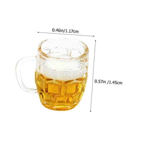POPETPOP 12 Stück Teiliges Mini Bierkrug Modell Realistische Puppenhaus Deko Resin Miniatur Bierbecher Langlebig und Detailreich als Foto Requisite für DIY Bastelprojekte von POPETPOP