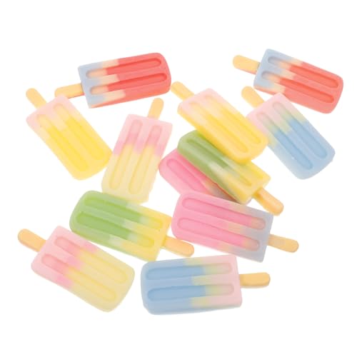 POPETPOP 12Stücke Eiscreme Charms Kunstharz Eiscreme Desserts für DIY Projekte Bastelarbeiten und Kreative Dekorationen Handyhüllen und Mehr von POPETPOP