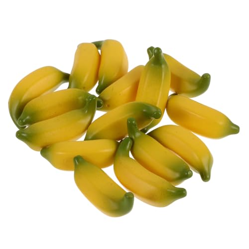 POPETPOP 15Stücke Banane Realistische Künstliche Früchte für Dekoration DIY Bastelprojekte Sammlerstücke und Fotografie Requisiten Gelbe Plastikbananen für Zuhause und Partys von POPETPOP