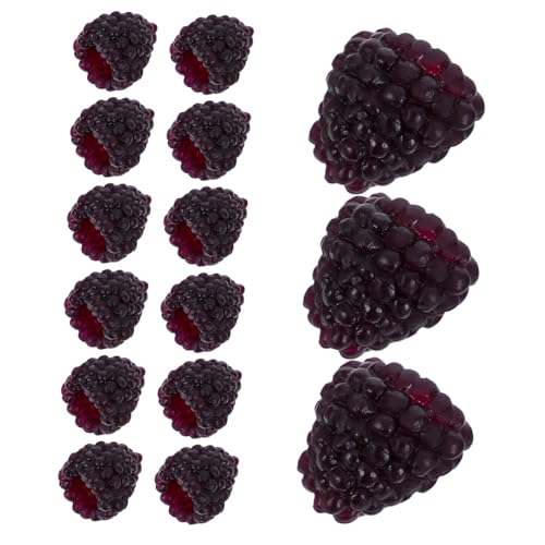 POPETPOP 16stücke Künstliche Himbeeren Dekoration Realistische Faux-Frucht Für DIY Bastelprojekte Tisch Hochzeitsdeko Spielzeug Lebensechte Kunstfrüchte Schwarz von POPETPOP