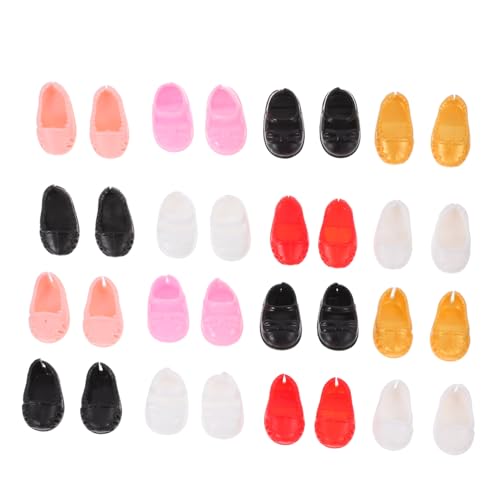 POPETPOP 18 Paar Miniaturschuhe Für 17 cm Große Puppen. Entzückende Spielzeugschuhe Und Hausschuhe Zum Anziehen Der Puppe. Flache Und Stabile Schuhe Aus Kunststoff, Modell Zum Spielen Zu von POPETPOP