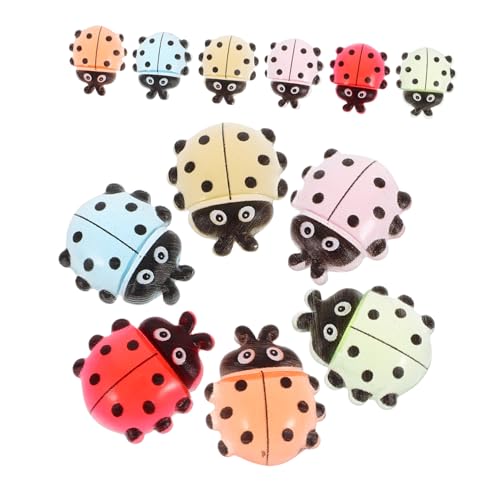 POPETPOP 18 Stücke Harz Mini Handwerk Marienkäfer Zubehör DIY Harz Novalty Decor Marienkäfer Kuchen Topper von POPETPOP
