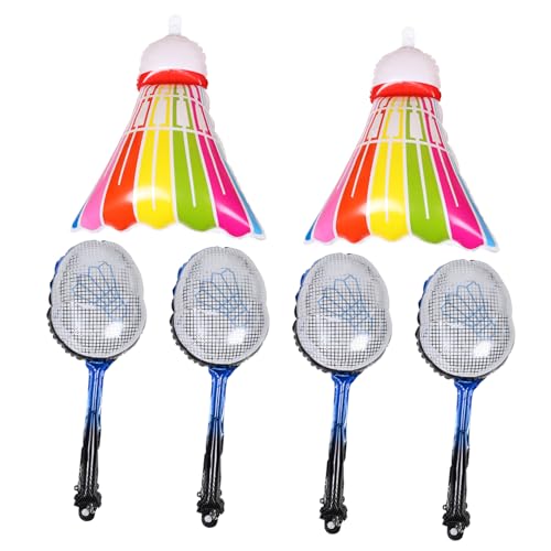 POPETPOP 1satz Aufblasbare Badminton Racket Und Federball Ballons Leichte Aluminiumfolie Deko Für Sportgeburtstagsfeiern Große Bunte Shuttlecock Ballons Blaue Racket POPETPOP 1satz Aufblasbare Badminton Racket Und Federball Ballons Leichte Aluminiumfolie Deko Für Sportgeburtstagsfeiern Große Bunte Shuttlecock Ballons Blaue Racket von POPETPOP