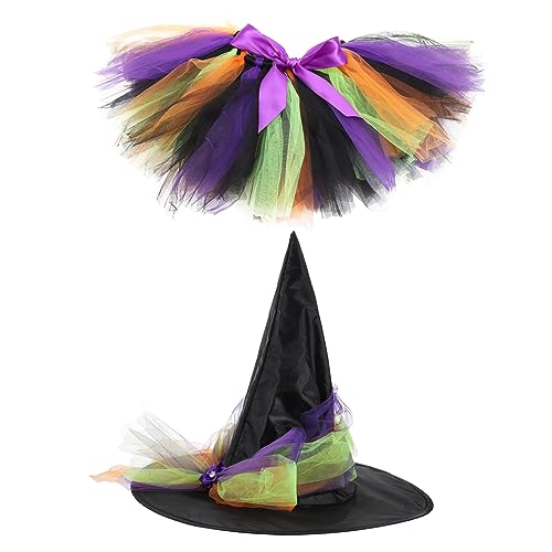 POPETPOP 1Satz Dekoratives Kinderkostüm für Halloween Bequemes Hexenkleid mit Schleifen Hut für Kostümparty Geburtstagsfeiern Wiederverwendbare POPETPOP 1Satz Dekoratives Kinderkostüm für Halloween Bequemes Hexenkleid mit Schleifen Hut für Kostümparty Geburtstagsfeiern Wiederverwendbare von POPETPOP