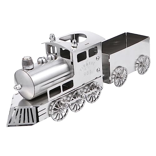 POPETPOP Dampflokomotive Modell Zug Spielzeug für Kinder Vintage Zug Dekoration für Büro und Zuhause Kompakt und Platzsparend von POPETPOP