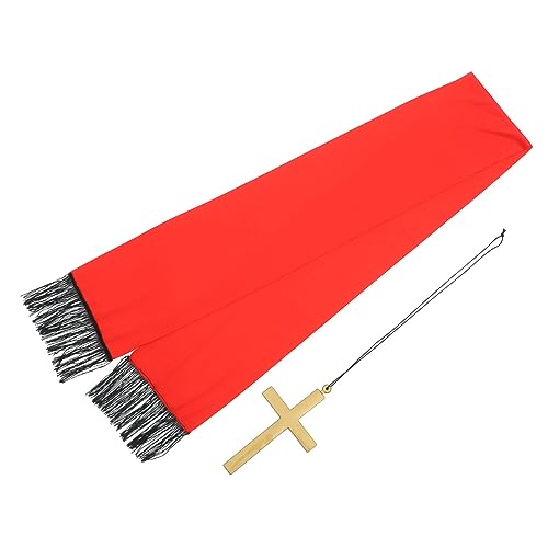 POPETPOP 1Satz Halloween Priester Cosplay mit Stola Kreuzanhänger Kreatives Nonnenkostüm Zubehör für Halloween Partys Rollenspiele Langlebig von POPETPOP