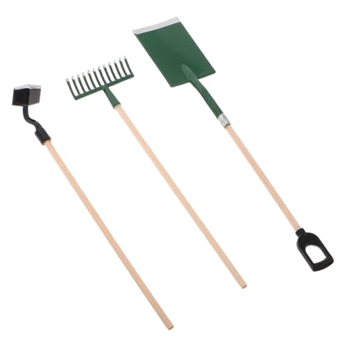 POPETPOP 1Satz Mini Gartengeräte Set für Puppenhaus Teiliges Set mit Hacke und Rechen Langlebige Metallkonstruktion Miniaturgärtnerei und Kreatives von POPETPOP