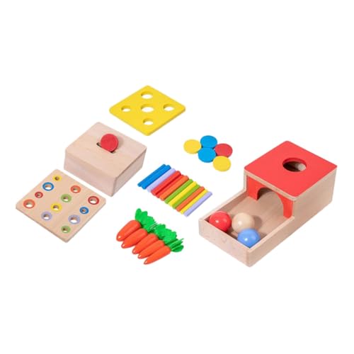 POPETPOP 1Satz Montessori Holzspielzeug für Kleinkinder Lernspielzeug Feinmotorik und Hand Auge Koordination Geeignet für Vorschulkinder Tragbar Natürlichem Holz von POPETPOP