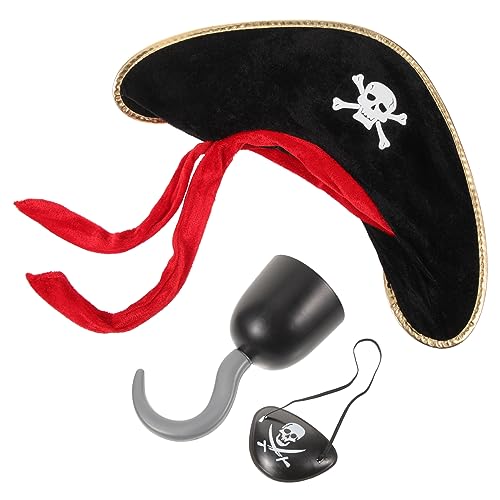 POPETPOP 1Satz Piraten Cosplay Set mit Augenmaske Piraten Hut Zubehör für Halloween Mottopartys Kreative Requisite für Spaß von POPETPOP