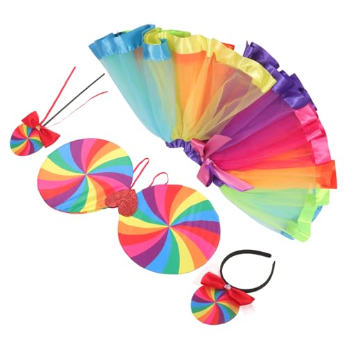 POPETPOP 1Satz Regenbogen Cosplay Kostüm für Teiliges Outfit mit Rock Haarreif Zauberstab für Karneval Fasching Partys Verarbeitung Bezauberndes Design POPETPOP 1Satz Regenbogen Cosplay Kostüm für Teiliges Outfit mit Rock Haarreif Zauberstab für Karneval Fasching Partys Verarbeitung Bezauberndes Design von POPETPOP