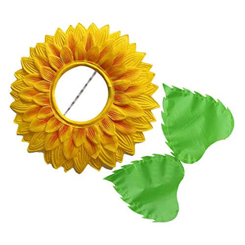 POPETPOP 1Satz Sonnenblumen Kopfbedeckung Mit Handschuhen Für Lustiges Kostümzubehör Für Karneval Tanzaufführungen Und Partys Leicht Und Bequem von POPETPOP